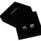 Elegant Sterling Silver Glass Cufflinks