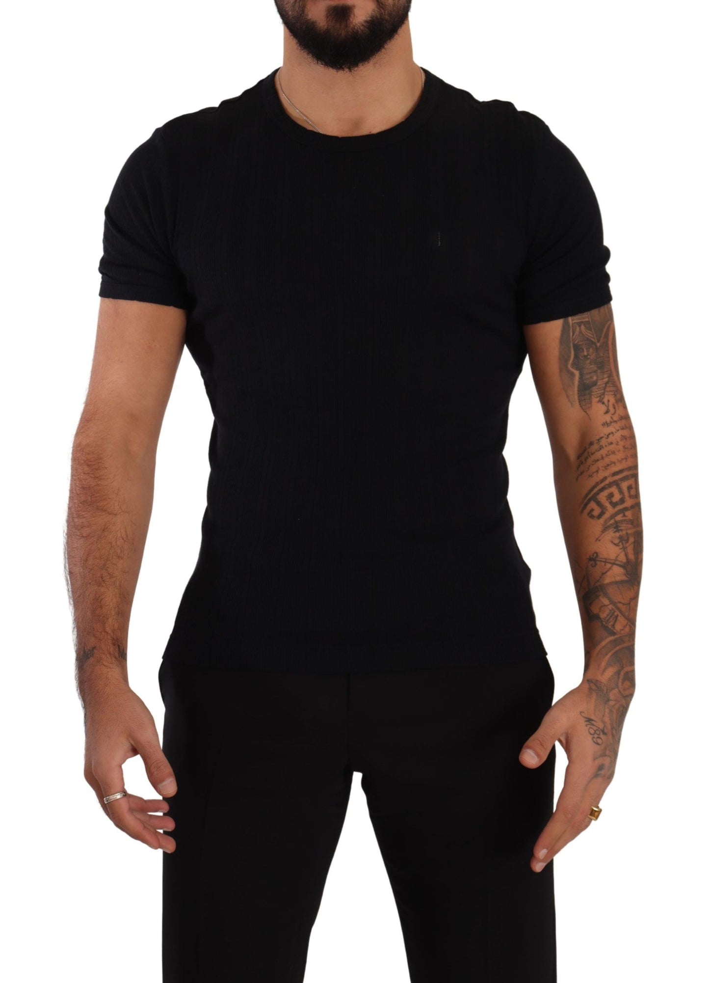 Elegant Black Round Neck Tee