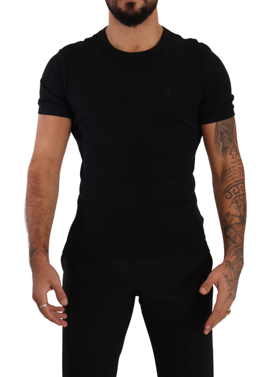 Elegant Black Round Neck Tee