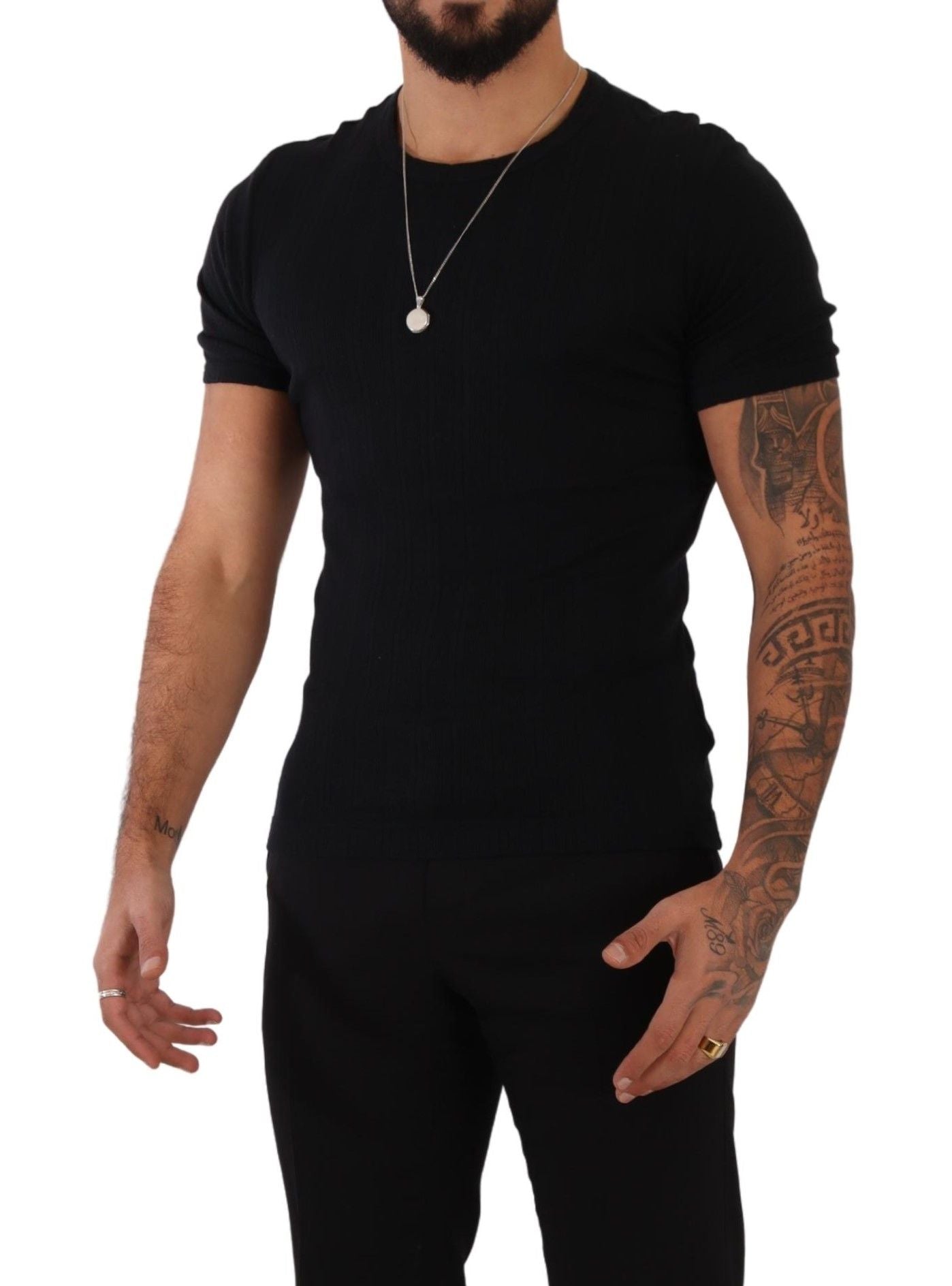 Elegant Black Round Neck Tee