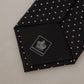 Elegant Black and White Polka Dot Silk Tie