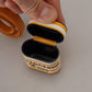 Chic Orange Leather AirPods Case