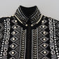 Black White DG Pearl Embellishment Jacket
