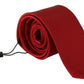 Red Solid Classic 100% Silk Necktie Accessory Tie
