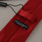 Red Solid Classic 100% Silk Necktie Accessory Tie