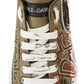 Exquisite Green Hand-Painted Low Top Sneakers