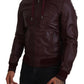 Maroon Hooded Leather Masterpiece Jacket