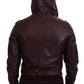 Maroon Hooded Leather Masterpiece Jacket