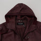 Maroon Hooded Leather Masterpiece Jacket