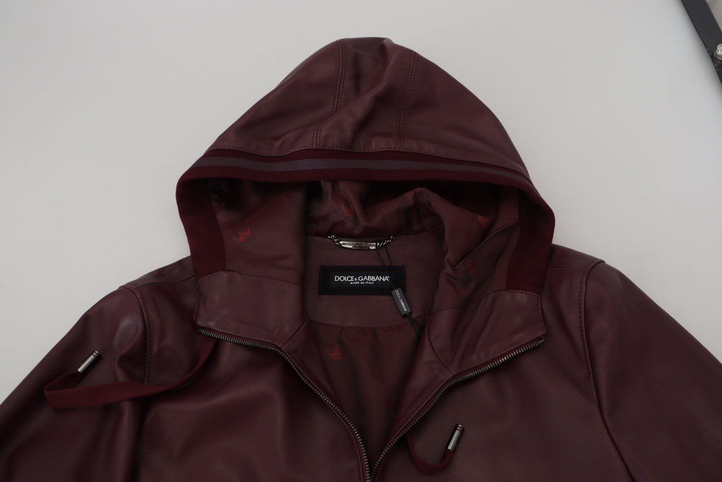 Maroon Hooded Leather Masterpiece Jacket