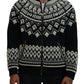 Black Embellished Cotton Full Zip Sweater