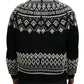 Black Embellished Cotton Full Zip Sweater