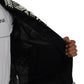 Black Embellished Cotton Full Zip Sweater