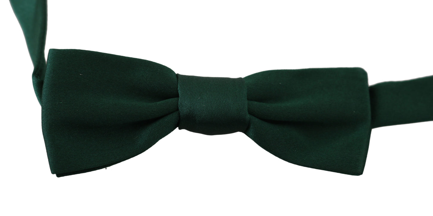 Elegant Green Silk Bow Tie