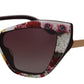 Multicolor Cat Eye Floral Sunglasses