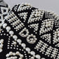 Black Embellished Cotton Full Zip Sweater