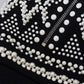 Black Embellished Cotton Full Zip Sweater