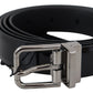 Elegant Leather Belt with Silver Buckle