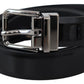 Elegant Leather Belt with Silver Buckle