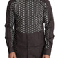 Gold Brown Slim Fit Dress Shirt with Skull Print
