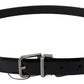 Elegant Leather Belt with Silver Buckle