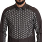 Gold Brown Slim Fit Dress Shirt with Skull Print