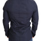 Elegant Navy Blue Slim Fit Dress Shirt