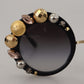 Elegant Round Embellished Sunglasses
