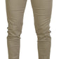 White Brown Slim Fit Chino Pants