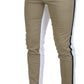 White Brown Slim Fit Chino Pants