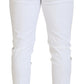 White Brown Slim Fit Chino Pants