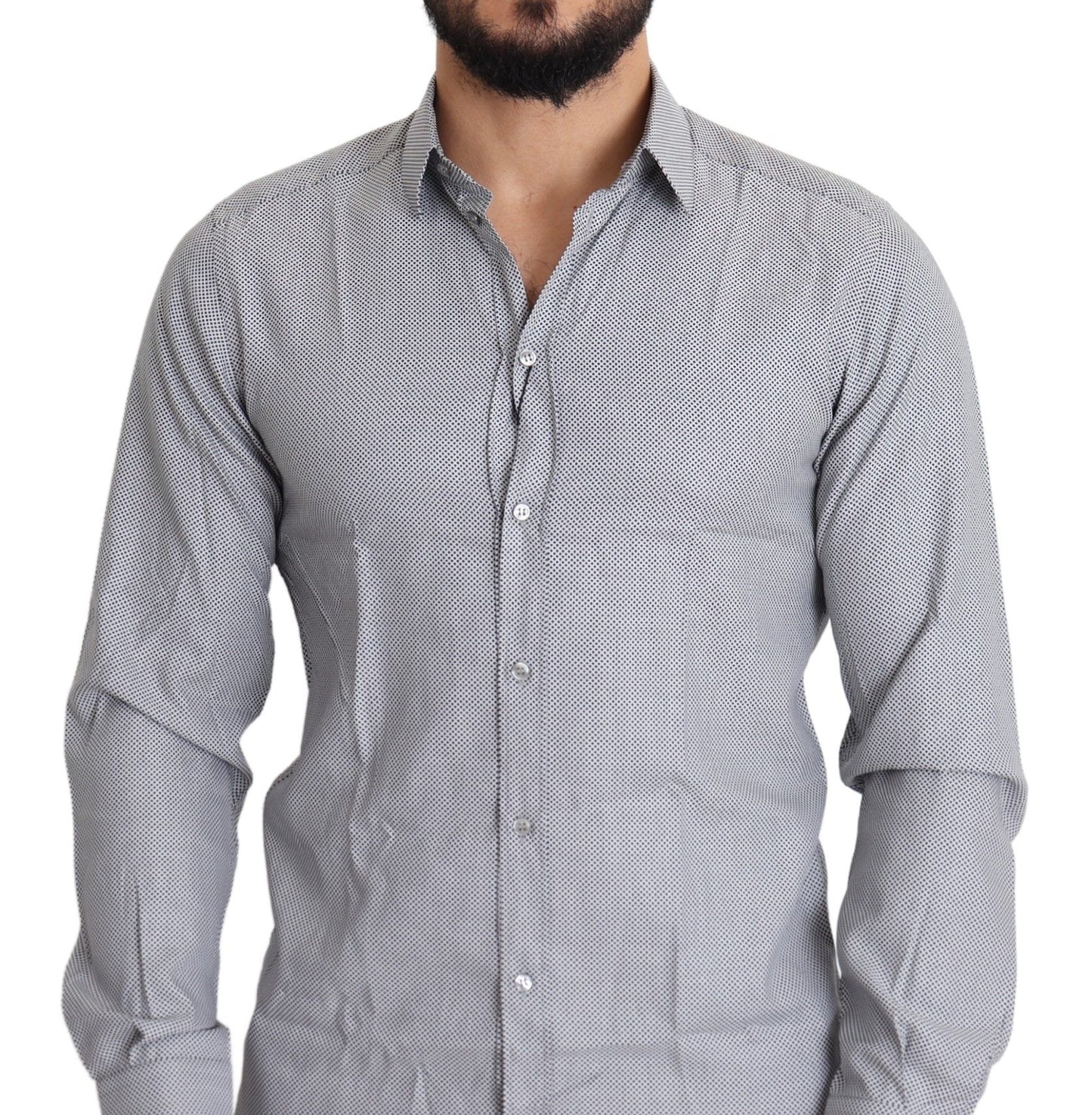 Elegant Black Cotton Dress Shirt