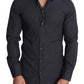 Elegant Black Slim Fit Cotton Dress Shirt