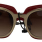 Elegant Red Gold-Plated Women's Sunglasses