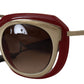Elegant Red Gold-Plated Women's Sunglasses