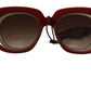 Elegant Red Gold-Plated Women's Sunglasses