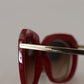 Elegant Red Gold-Plated Women's Sunglasses