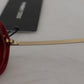 Elegant Red Gold-Plated Women's Sunglasses