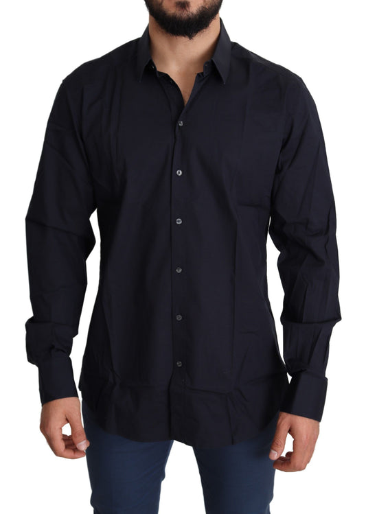 Elegant Slim Fit Black Dress Shirt