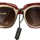Elegant Red Gold-Plated Women's Sunglasses