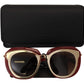 Elegant Red Gold-Plated Women's Sunglasses