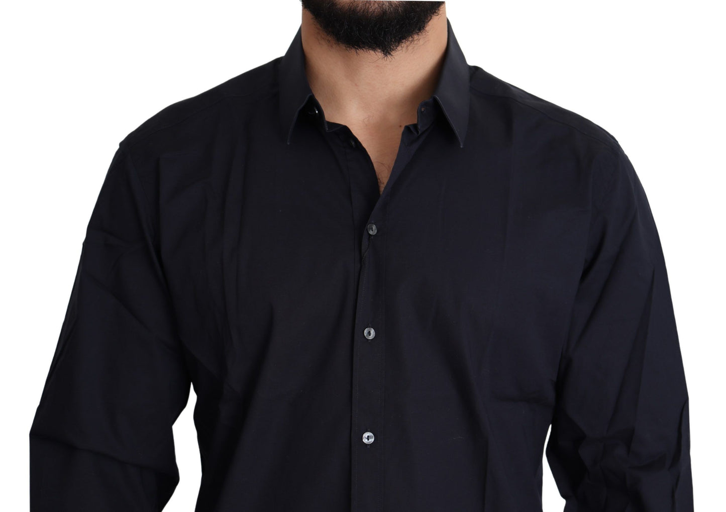 Elegant Slim Fit Black Dress Shirt