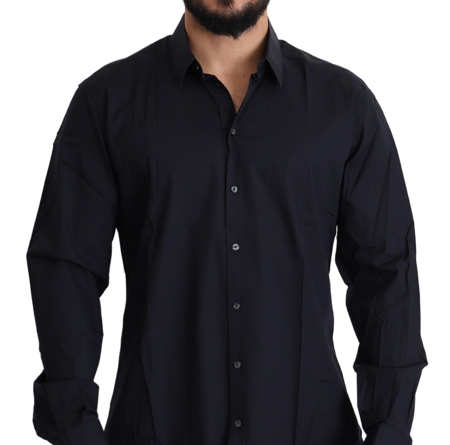 Elegant Slim Fit Black Dress Shirt