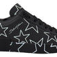 Star-Embellished Leather Low Top Sneakers