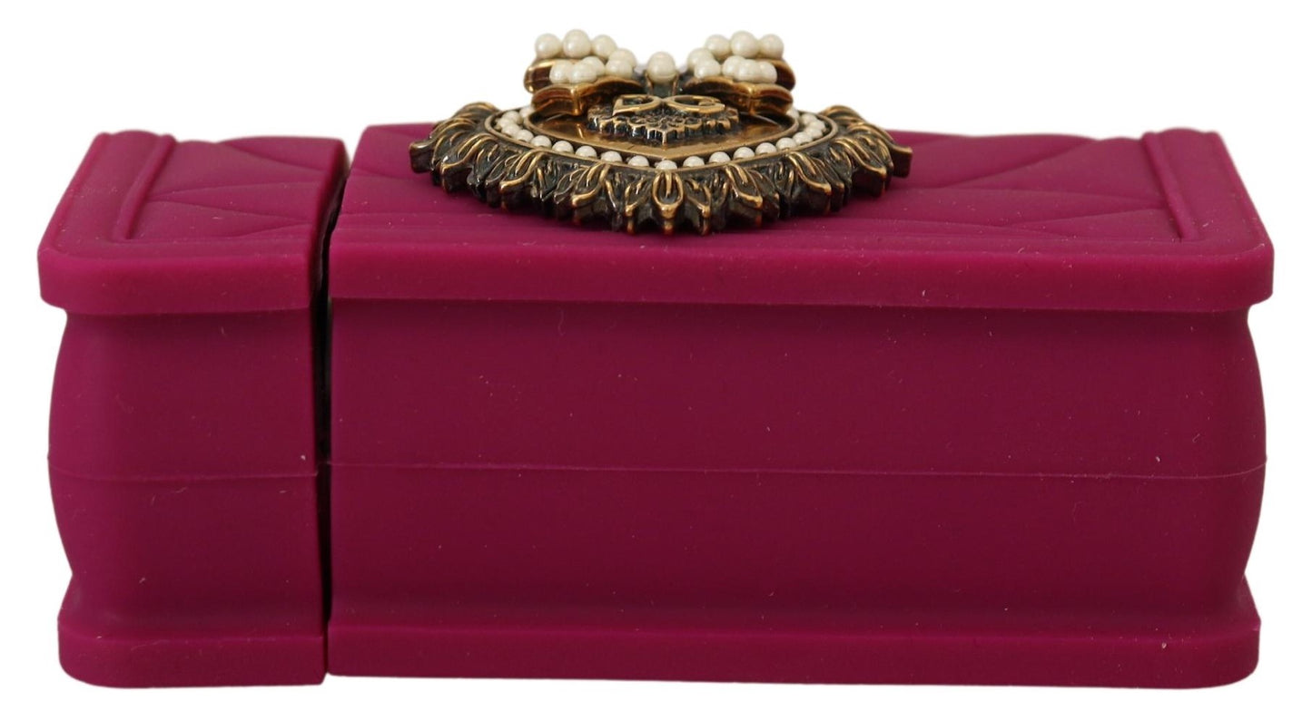 Chic Pink Silicone Airpod Case with Gold Accents