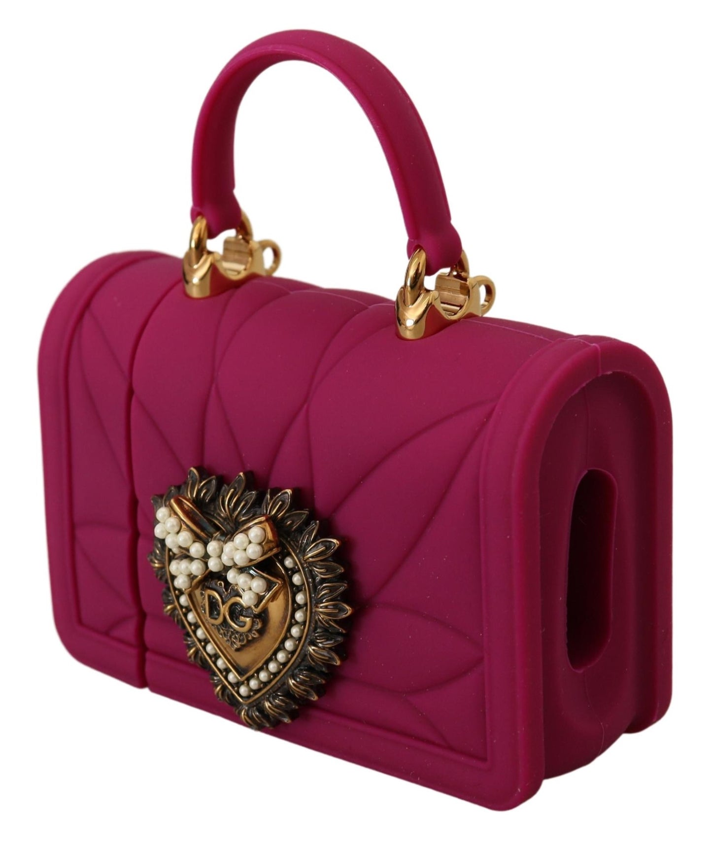 Chic Pink Silicone Airpod Case with Gold Accents