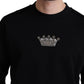 Elegant Crystal Crown Crewneck Sweater