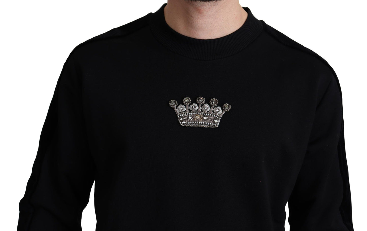 Elegant Crystal Crown Crewneck Sweater