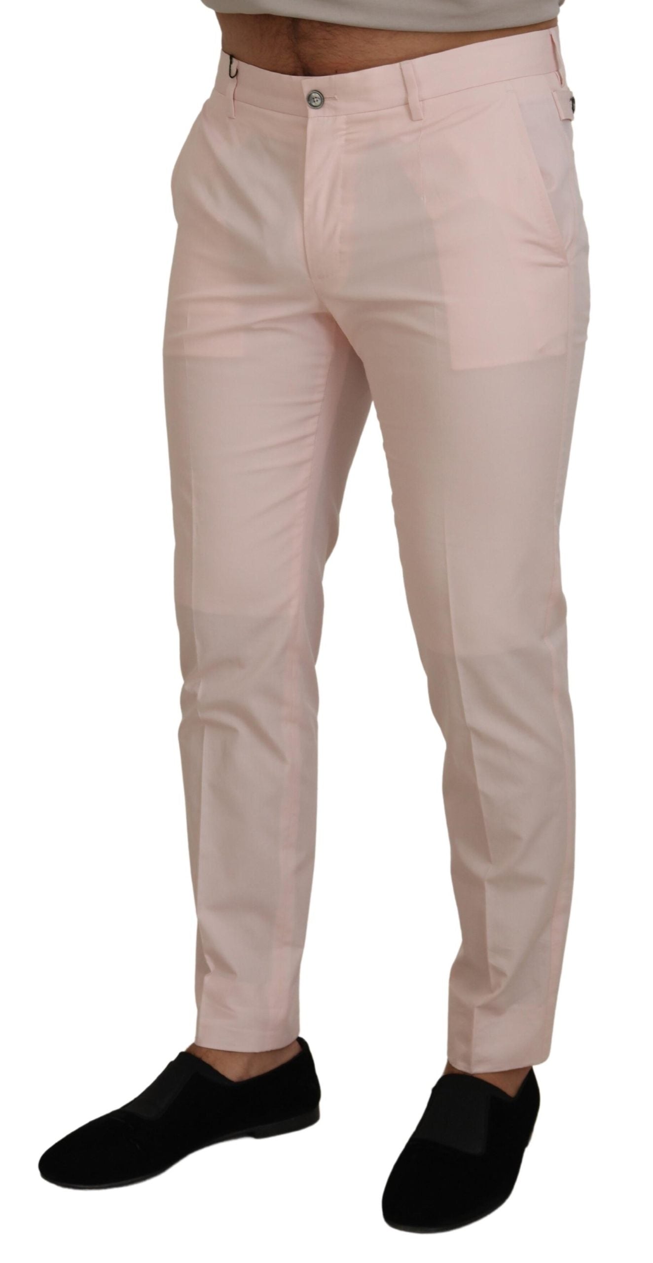 Pink Cotton Chino Men Formal Pants