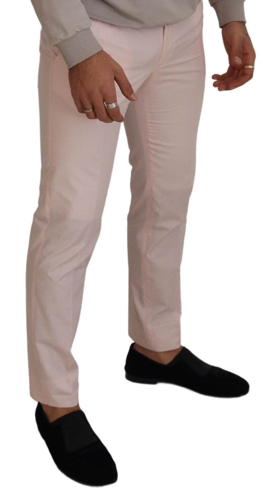 Pink Cotton Chino Men Formal Pants